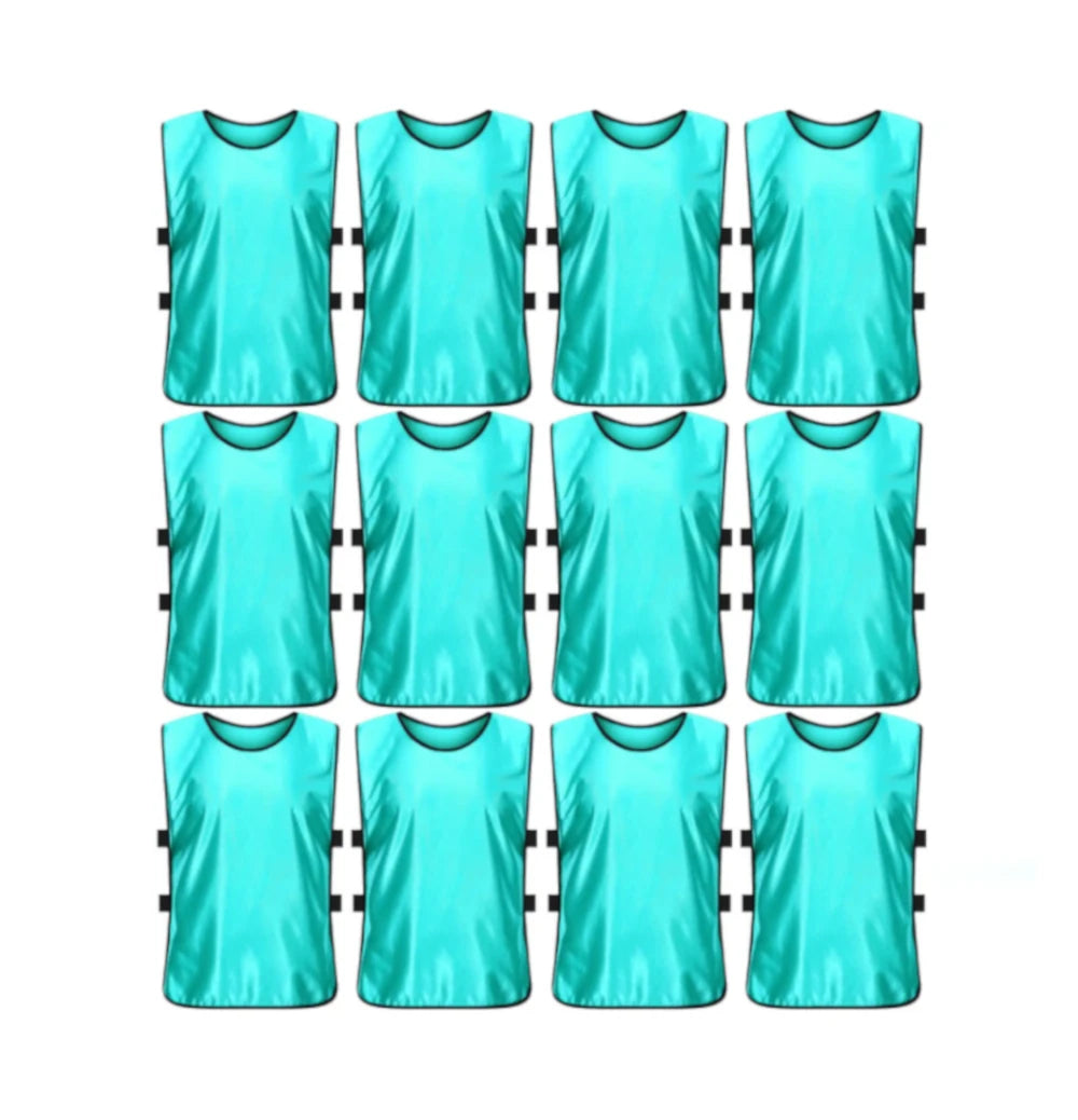 Team Practice Scrimmage Vests Sport Pinnies Training Bibs with Open Sides (12 Pieces)