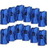 Team Practice Scrimmage Vests Sport Pinnies Training Bibs Numbered (1-12) with Open Sides