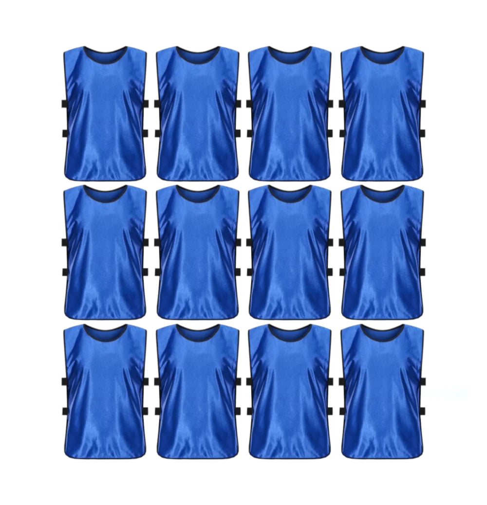 Team Practice Scrimmage Vests Sport Pinnies Training Bibs with Open Sides (12 Pieces)