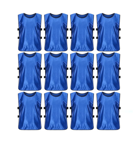 Team Practice Scrimmage Vests Sport Pinnies Training Bibs with Open Sides (12 Pieces)