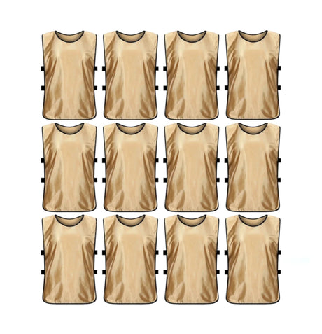 Team Practice Scrimmage Vests Sport Pinnies Training Bibs with Open Sides (12 Pieces)