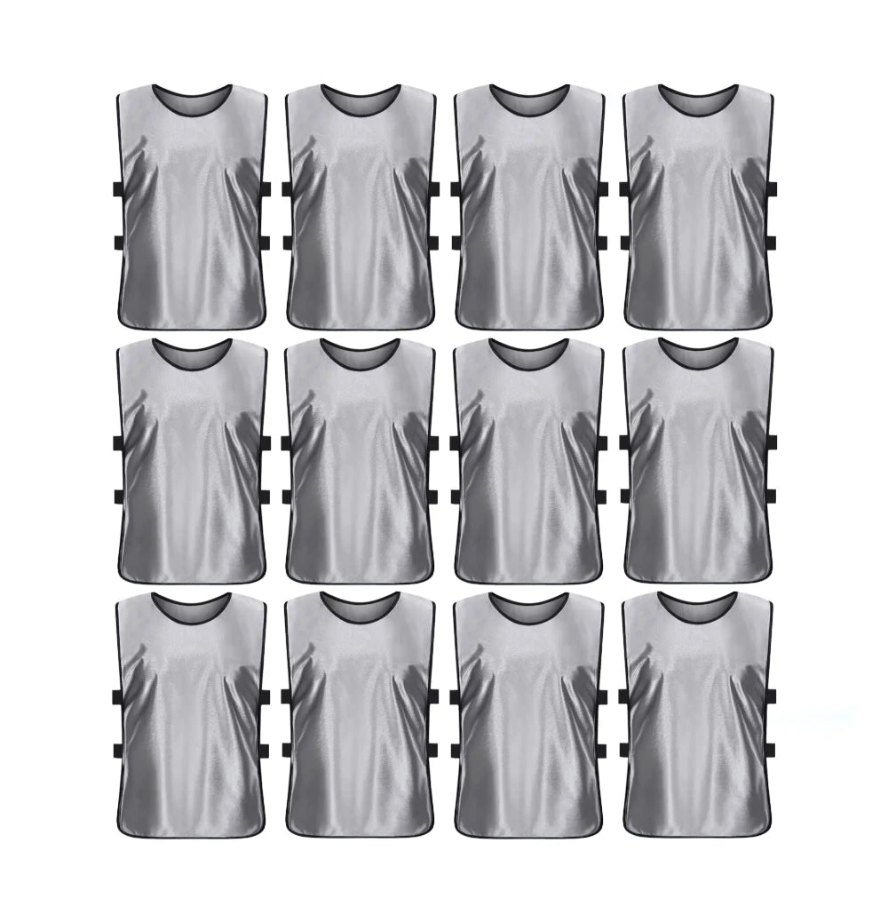 Team Practice Scrimmage Vests Sport Pinnies Training Bibs with Open Sides (12 Pieces)