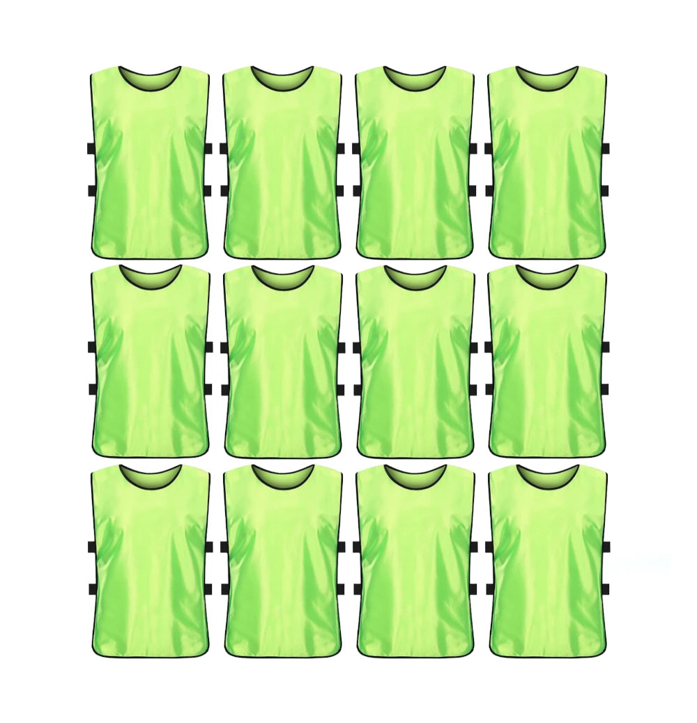 Team Practice Scrimmage Vests Sport Pinnies Training Bibs with Open Sides (12 Pieces)