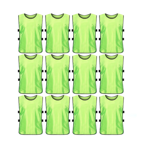 Team Practice Scrimmage Vests Sport Pinnies Training Bibs with Open Sides (12 Pieces)