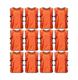 Team Practice Scrimmage Vests Sport Pinnies Training Bibs with Open Sides (12 Pieces)