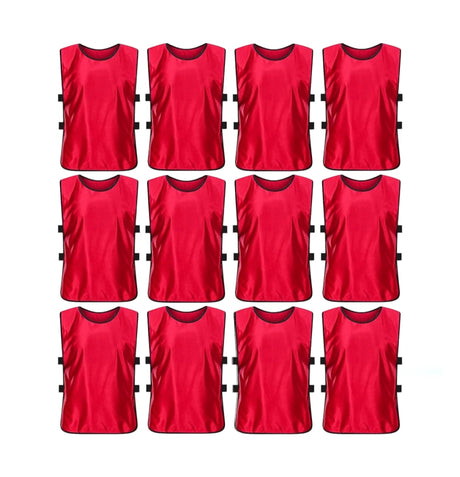 Team Practice Scrimmage Vests Sport Pinnies Training Bibs with Open Sides (12 Pieces)