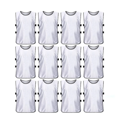 Team Practice Scrimmage Vests Sport Pinnies Training Bibs with Open Sides (12 Pieces)