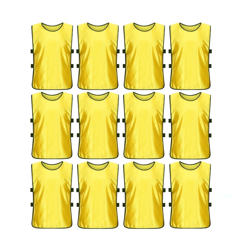 Team Practice Scrimmage Vests Sport Pinnies Training Bibs with Open Sides (12 Pieces)