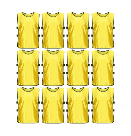 Team Practice Scrimmage Vests Sport Pinnies Training Bibs with Open Sides (12 Pieces)