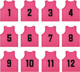 Team Practice Scrimmage Vests Sport Pinnies Training Bibs Numbered (1-12)