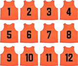 Team Practice Scrimmage Vests Sport Pinnies Training Bibs Numbered (1-12)