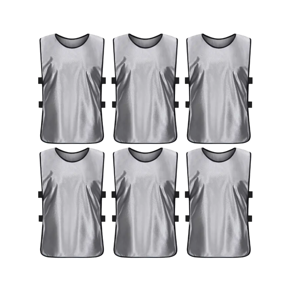 Team Practice  Scrimmage Vests Sport Pinnies Training Bibs with Open Sides (6 Pieces)