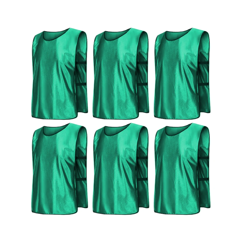 Team Practice  Scrimmage Vests Sport Pinnies Training Bibs with Open Sides (6 Pieces)