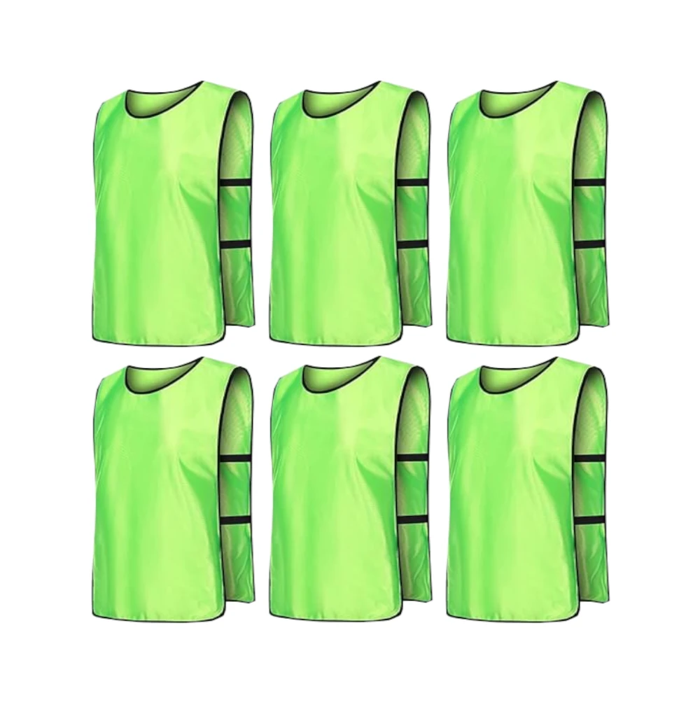 Team Practice  Scrimmage Vests Sport Pinnies Training Bibs with Open Sides (6 Pieces)