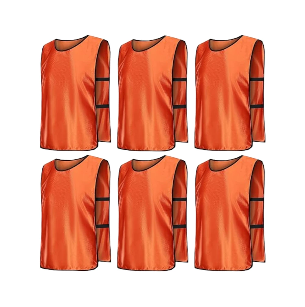 Team Practice  Scrimmage Vests Sport Pinnies Training Bibs with Open Sides (6 Pieces)