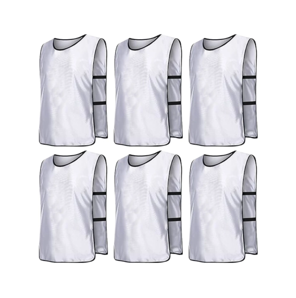 Team Practice  Scrimmage Vests Sport Pinnies Training Bibs with Open Sides (6 Pieces)