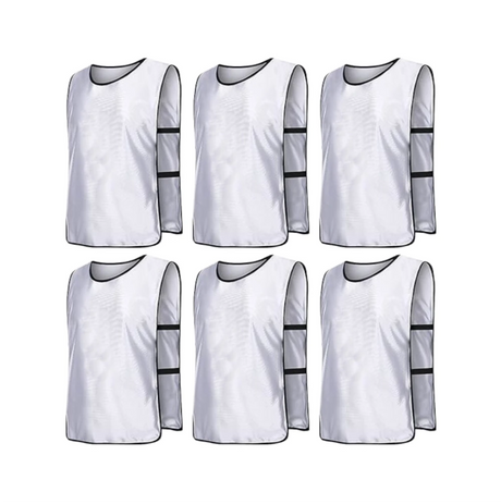 Team Practice  Scrimmage Vests Sport Pinnies Training Bibs with Open Sides (6 Pieces)