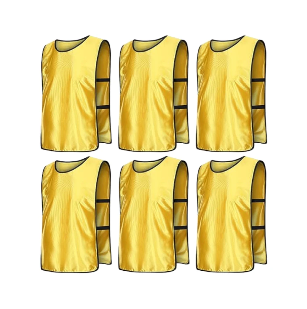 Team Practice  Scrimmage Vests Sport Pinnies Training Bibs with Open Sides (6 Pieces)