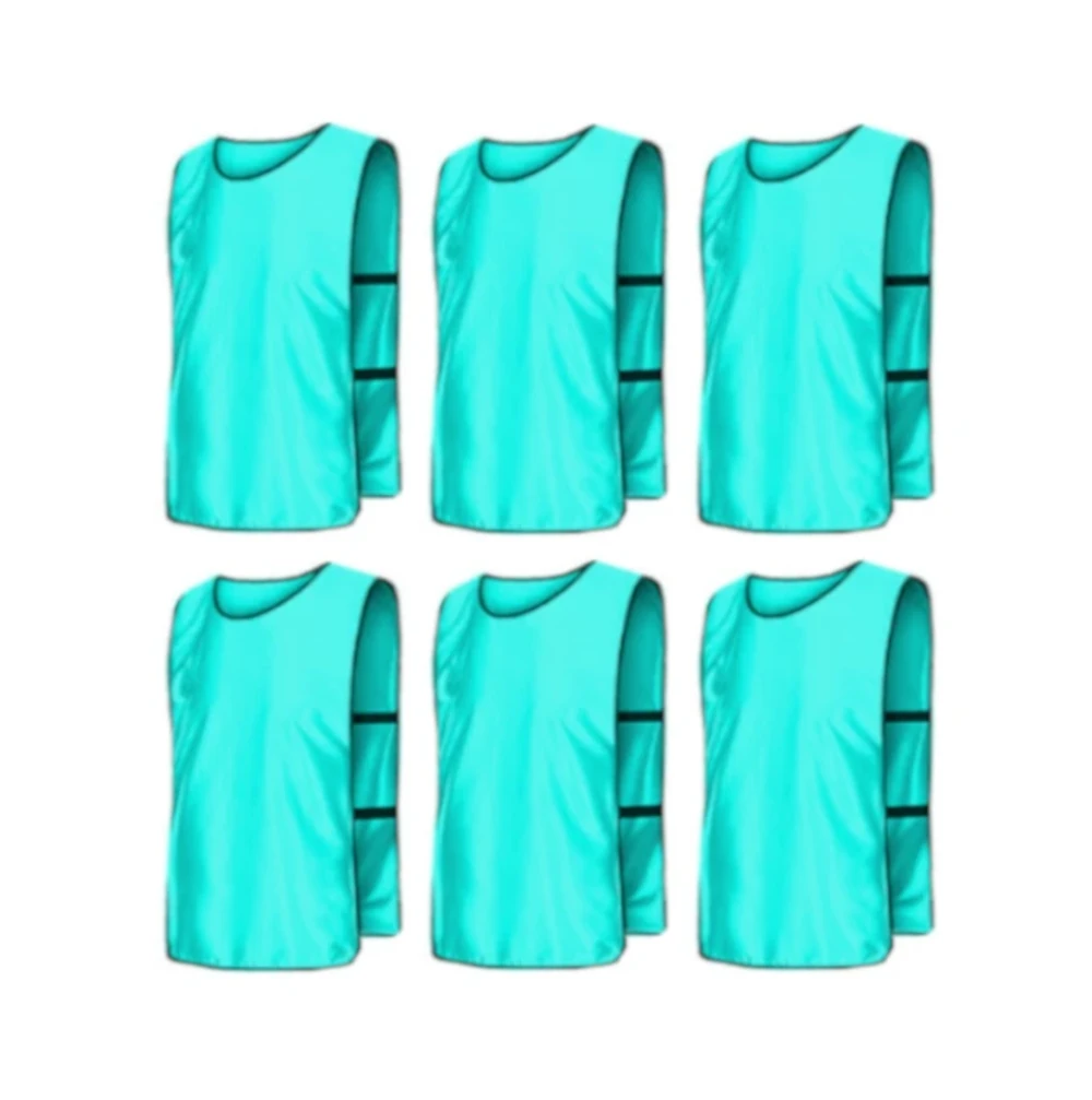 Team Practice  Scrimmage Vests Sport Pinnies Training Bibs with Open Sides (6 Pieces)