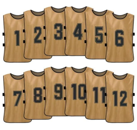 Team Practice Scrimmage Vests Sport Pinnies Training Bibs Numbered (1-12) with Open Sides