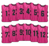 Team Practice Scrimmage Vests Sport Pinnies Training Bibs Numbered (1-12) with Open Sides