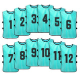 Team Practice Scrimmage Vests Sport Pinnies Training Bibs Numbered (1-12) with Open Sides