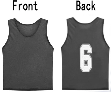 Team Practice Scrimmage Vests Sport Pinnies Training Bibs Numbered (1-12)