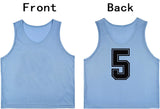 Team Practice Scrimmage Vests Sport Pinnies Training Bibs Numbered (1-12)