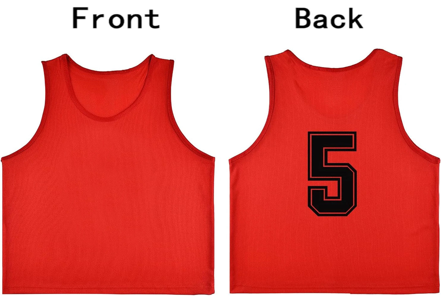 Team Practice Scrimmage Vests Sport Pinnies Training Bibs Numbered (1-12)