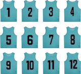 Team Practice Scrimmage Vests Sport Pinnies Training Bibs Numbered (1-12)