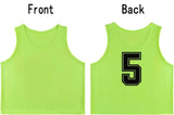 Team Practice Scrimmage Vests Sport Pinnies Training Bibs Numbered (1-12)