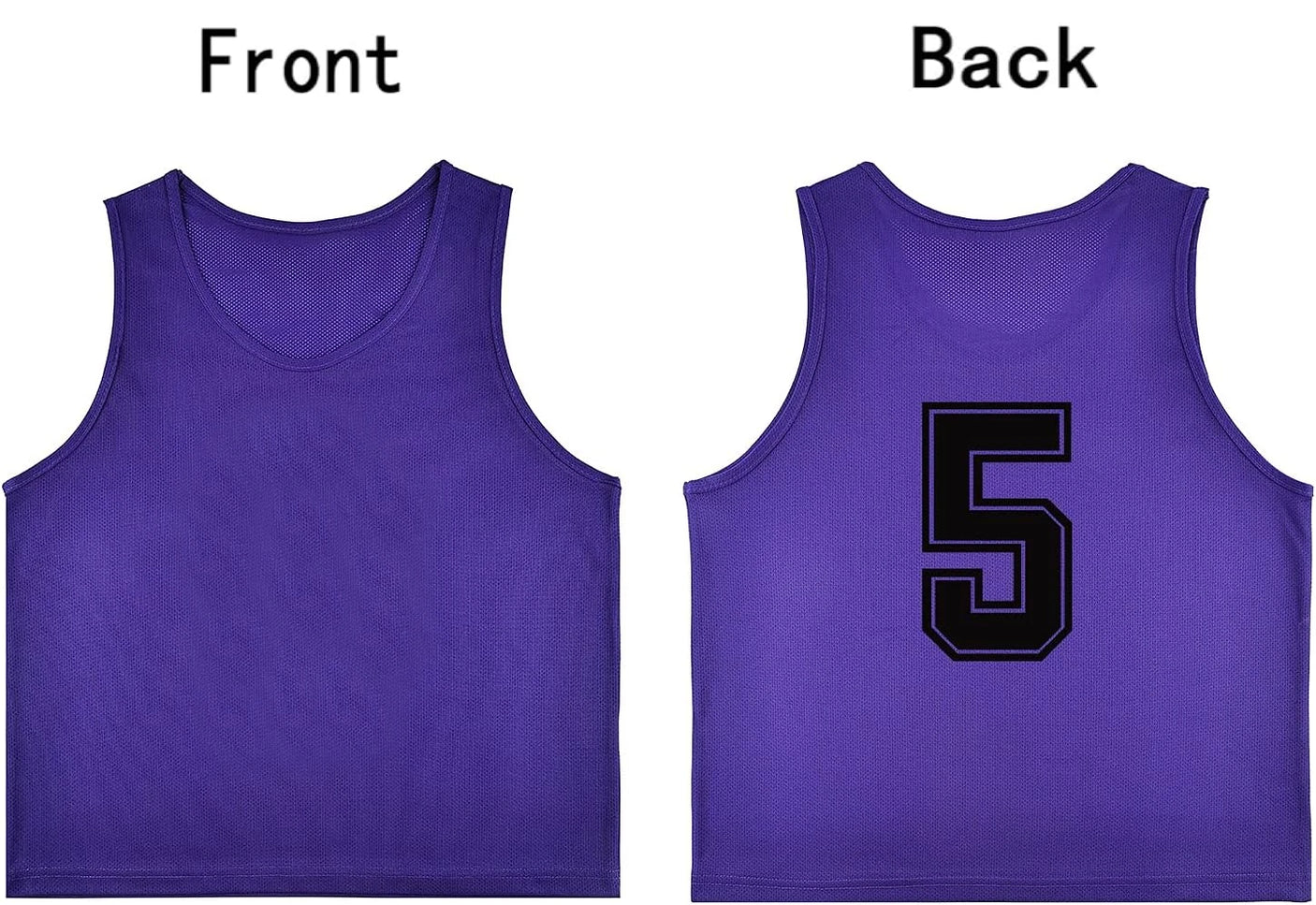 Team Practice Scrimmage Vests Sport Pinnies Training Bibs Numbered (1-12)